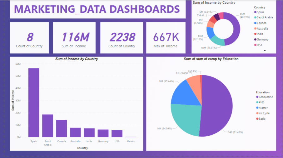 Marketing data visualization screenshot